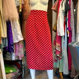 Vintage Handmade Polka Dotted Pencil Skirt